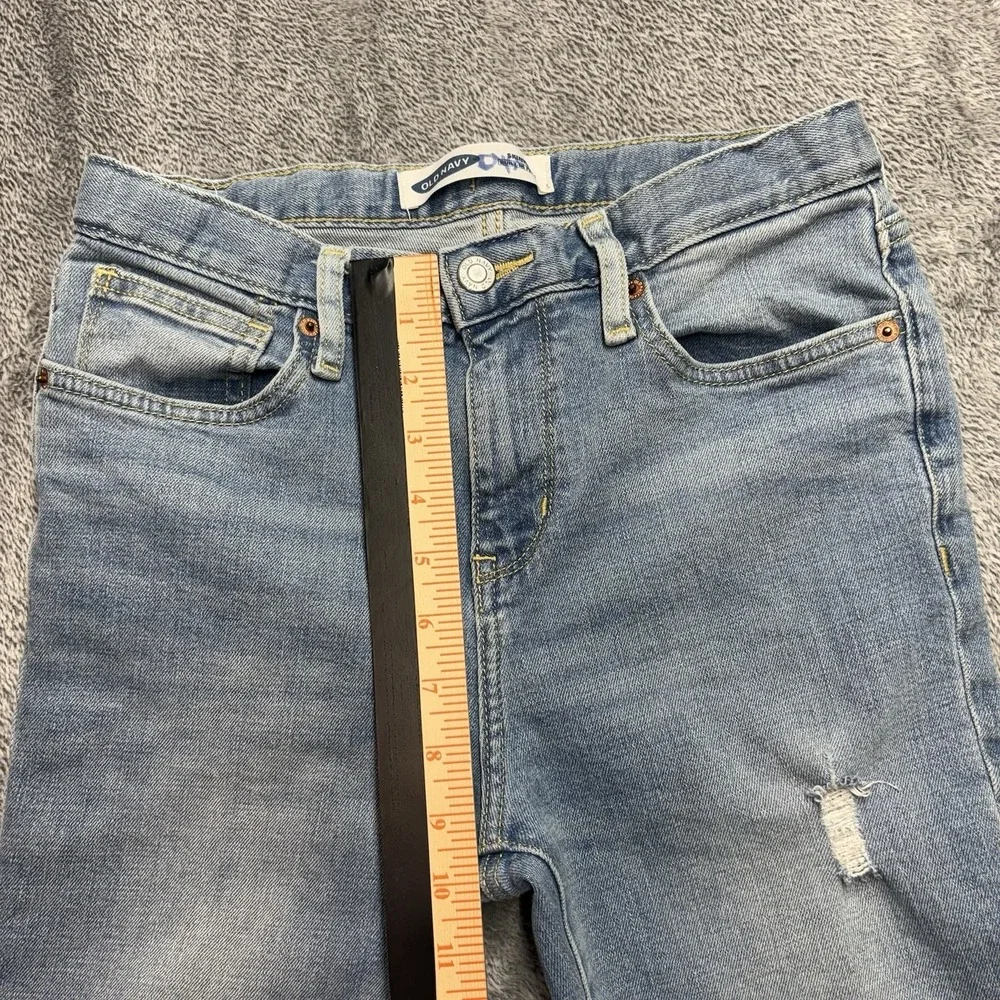 Old Navy Skinny‎ Built-In Flex Jeans Girls Size 14 Light Wash Distressed